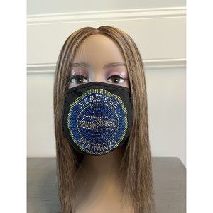 Seattle Seahawks Bling Face Mask Front Full Logo